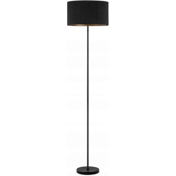 Skandinávská podlahová lampa s kovovým stínítkem, černá, 40 x 165 cm