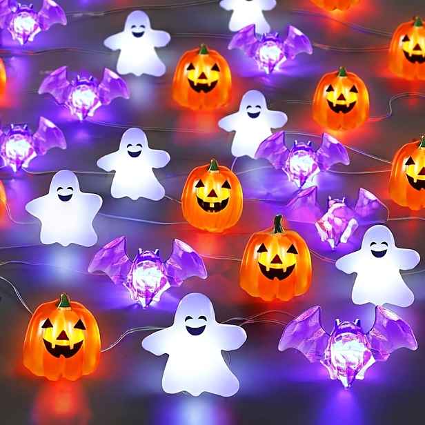 TEMU 1 ks 10/20 LED bateriové světelné řetězy v mixu pro halloweenské interiérové osvětlení, napájené bateriemi (baterie nejsou součástí balení),