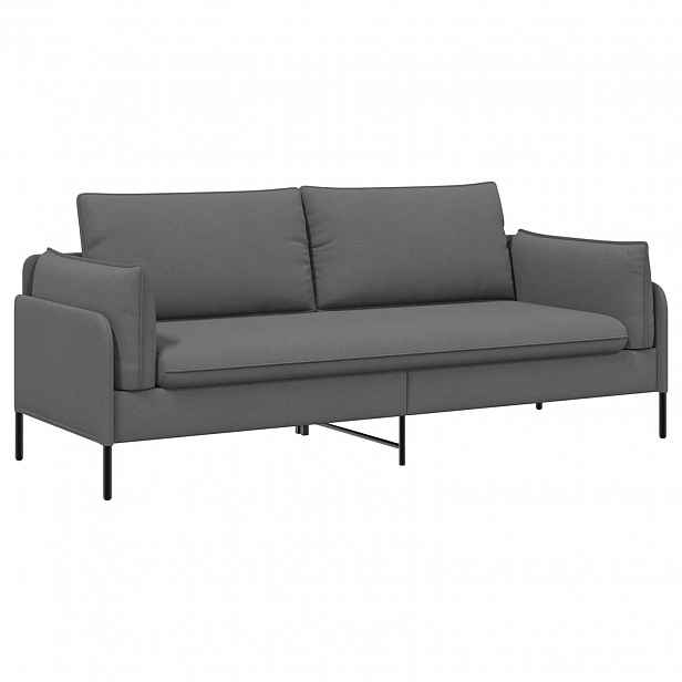 vidaXL 3-místné sofa Tmavě šedá 222 x 81 x 89 cm Textil