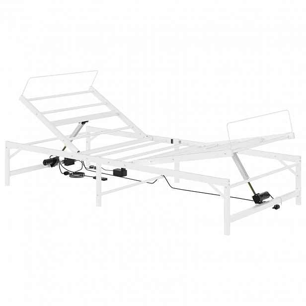 vidaXL Elektrický nastavitelné lůžko Bílá 107 x 200 cm Ocel