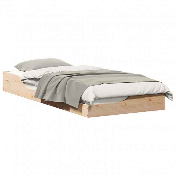 vidaXL Rám postele Hnědá 90 x 210 cm Masivní borové dřevo