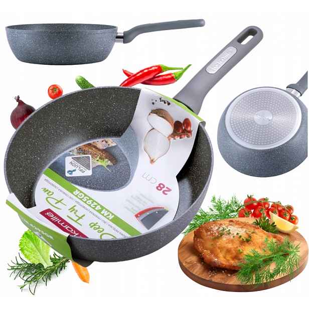 Hliníková pánev s granitovým povrchem Hluboká indukce plynu 28 cm Kamille