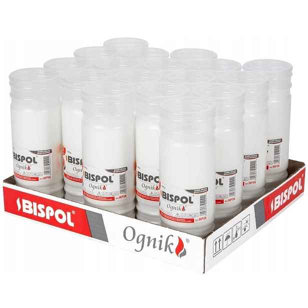 Náplně do hřbitovních svíček parafínové Bispol Ognik WP5N 5 dnů/ 120h 18 výška 18ks