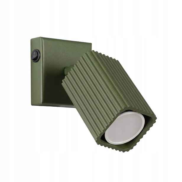 Sollux Lighting nástěnné svítidlo Rayo olivová rýhovaná GU10 10W s vypínačem