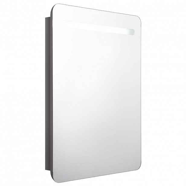 vidaXL LED koupelnová skříňka se zrcadlem zářivě šedá 60 x 11 x 80 cm