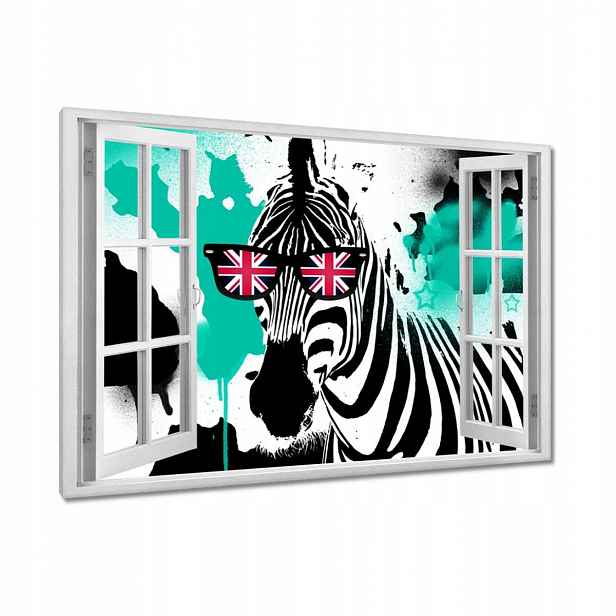 Obrazy 90x60 Mátová Zebra Punk Star