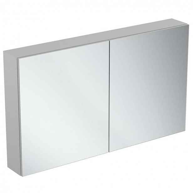 Ideal Standard Mirror&Light - Zrcadlová skříňka s LED osvětlením a zásuvkou, 120x70 cm, hliník T3499AL