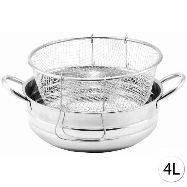 Perfect Home 11218 Hrnec na smažení, hrnec na fritování nerezový 4 L, 25 cm