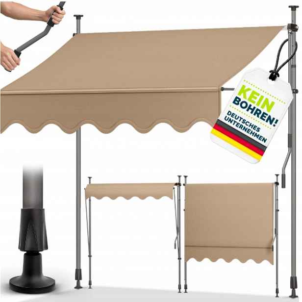 Sluneční balkonová markýza 150 x 120 cm taupe