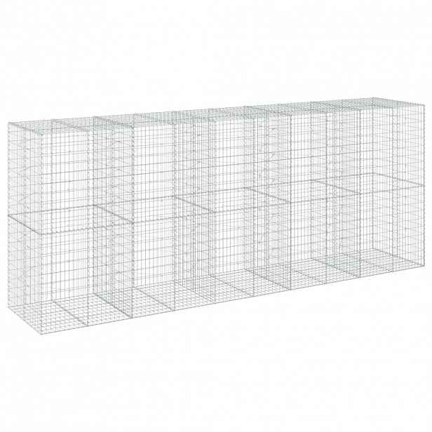 vidaXL Gabionový koš s víkem 500 x 100 x 200 cm pozinkované železo