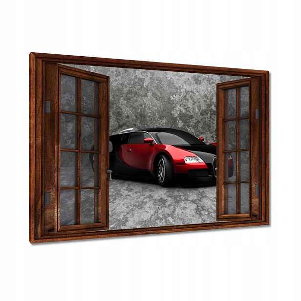 Obrazy 90x60 Bugatti Veyron Červená