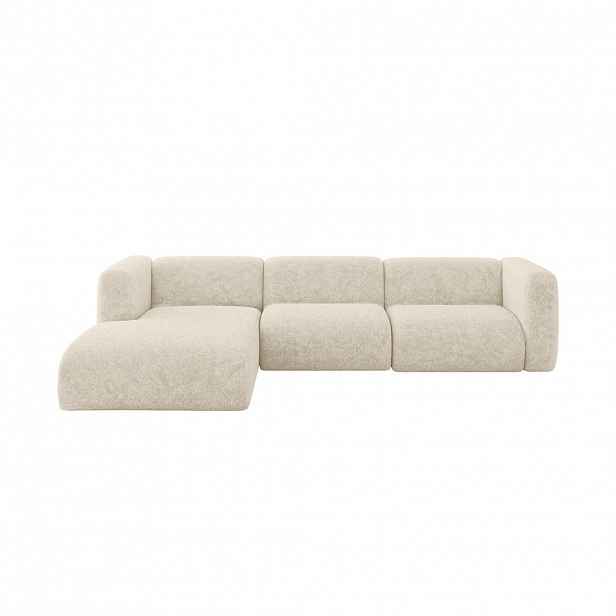 ALTDECOR ROHOVÁ SEDAČKA S LEVOU OTOMANOU MIRA-L2 318x179x89 Krémová Velur