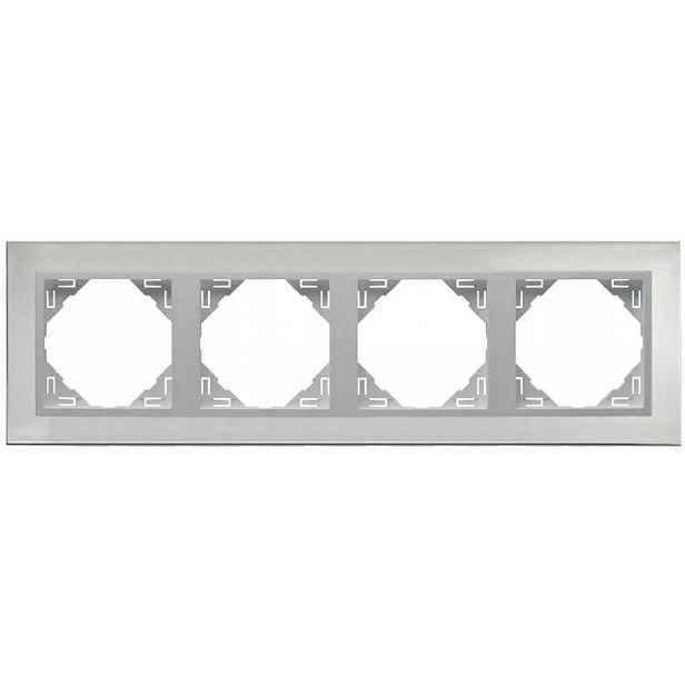 Efapel Metallo Rámeček 4-NÁSOBNÝ Ocel Inox 90940 Tia