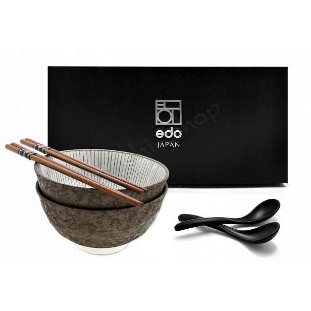 Sada 2 misek s lžícemi a hůlkami Ramen Shima 800 ml Box