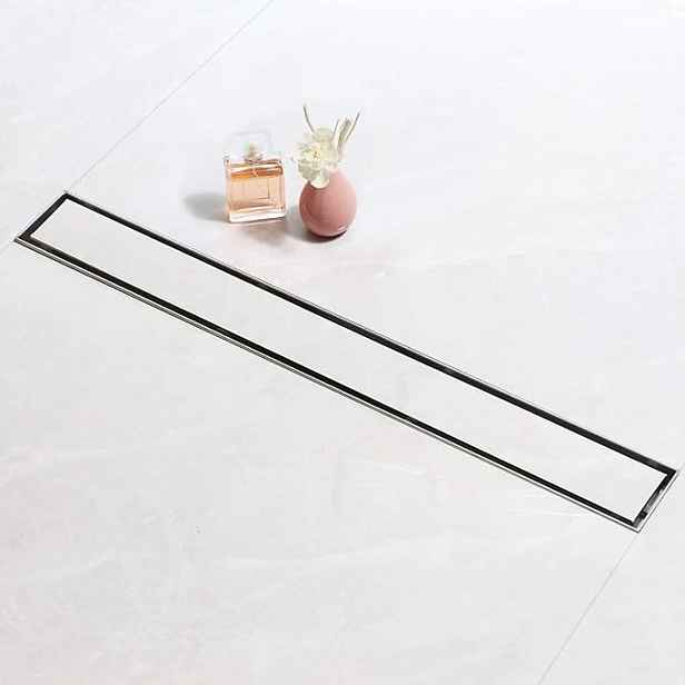Lineární Odtok Stříbrný 100 cm Plochý Sprchový Odtok Set Na Dlažbu 2V1