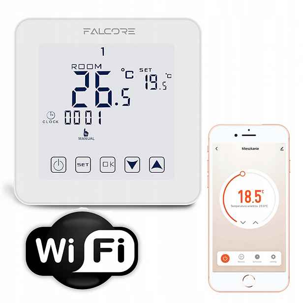 Pokojový termostat, pokojový regulátor, regulátor Falcore PT-503B WiFi
