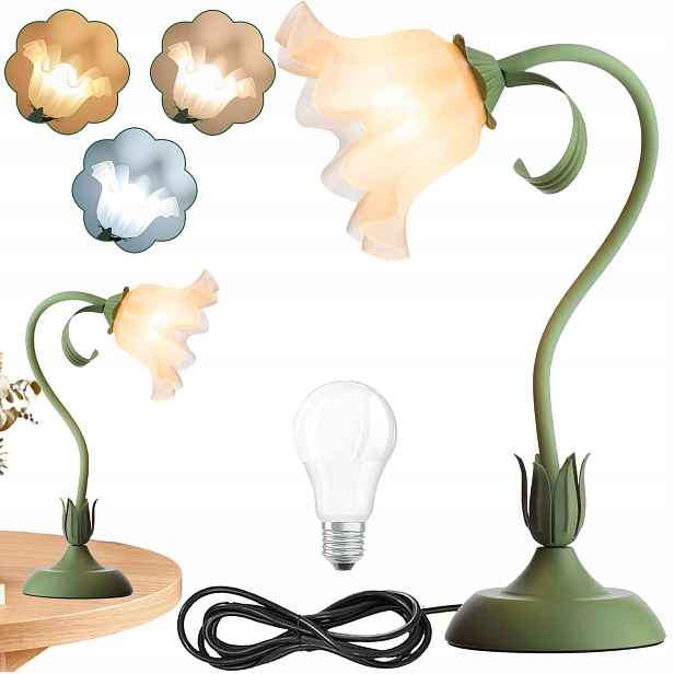 Stolní Lampa Květiny 3 Barvy 360° Otočná Flexibilní Led Noční Psací Stůl Vintage