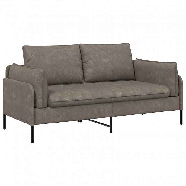 vidaXL Sofa pro dvě osoby Šedá 188 x 81 x 89 cm Umělá kůže