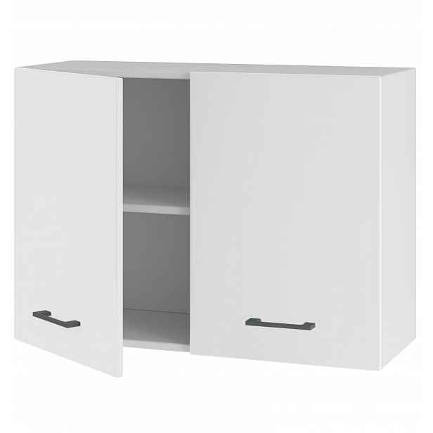 Závěsná horní kuchyňská skříňka s dvířky, bílá, matná, pro sestavy, 80 cm
