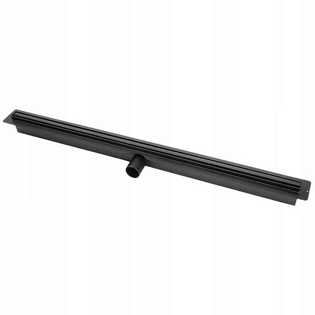 Lineární Odtok 50 CM Černý Slim, Úzký Rošt Ocel