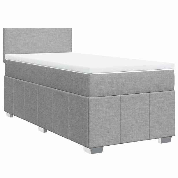vidaXL Box spring postel s matrací světle šedá 80 x 200 cm textil