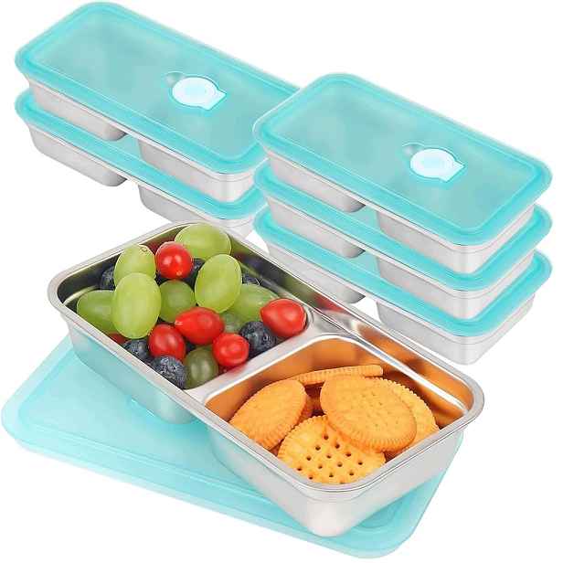 Lunchbox nádoba na potraviny Sada x6 Nerezová Ocel Hermické s víkem