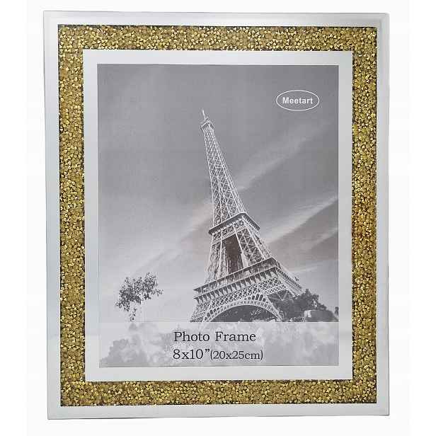 Rámeček na fotografii s krystaly Glamour 33x28 Zlatý