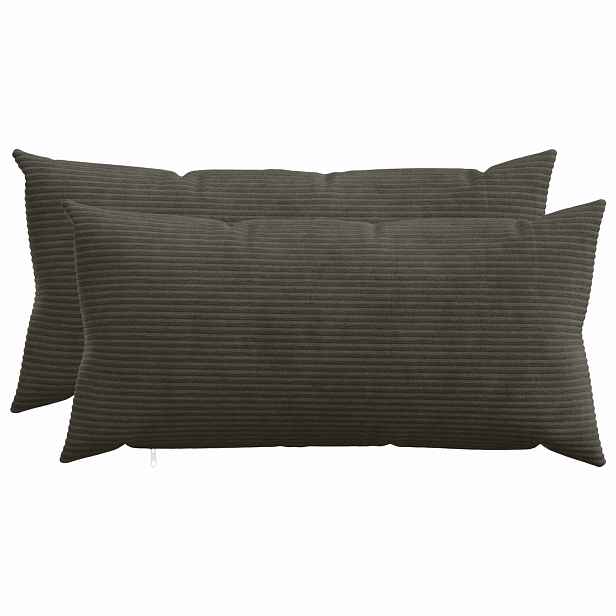 vidaXL Povlak na polštář 2 pcs HEERLEN Antracitová 40 x 80 cm manšestr