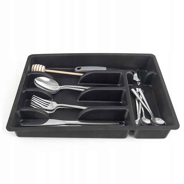 TEMU KADAX Vložka do zásuvky Organizér na kuchyňské náčiní Plast Černá 25X36 Cm