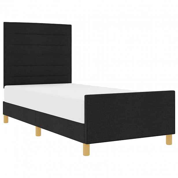 vidaXL Rám postele s čelo Černá 90 x 190 cm textil