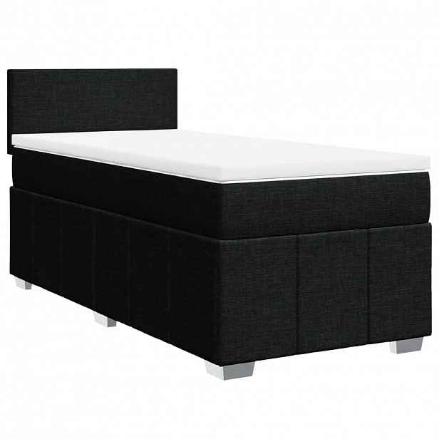 vidaXL Box spring postel s matrací černá 80 x 200 cm textil