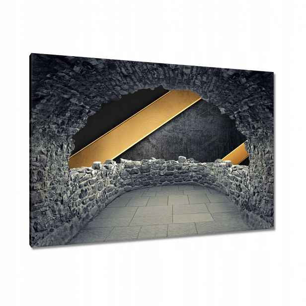 Obrazy 90x60 Zlaté pruhy