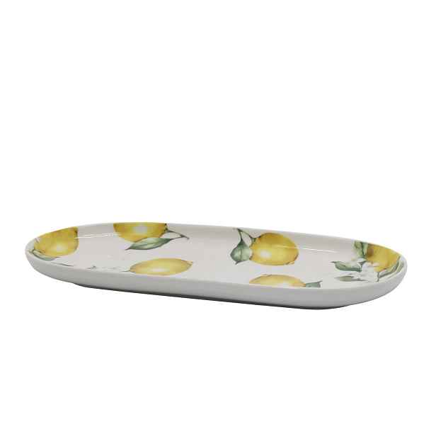 Porcelánový tácek s citróny Maison Limone Blossom - 25*11*2 cm Chic Antique