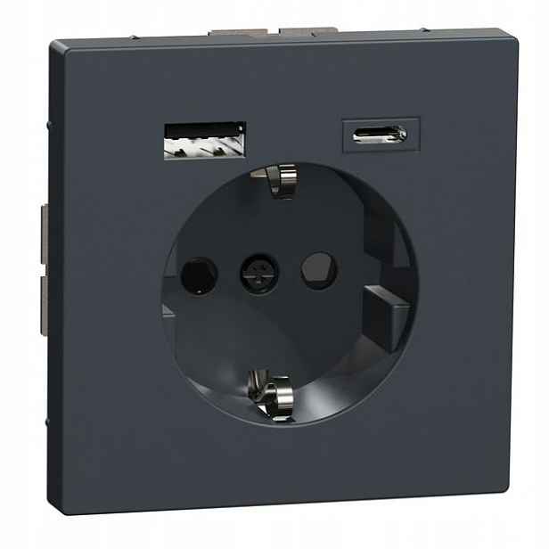 Schneider Electric Merten zásuvka s Usb A+c 16 A antracit MTN2367-6034