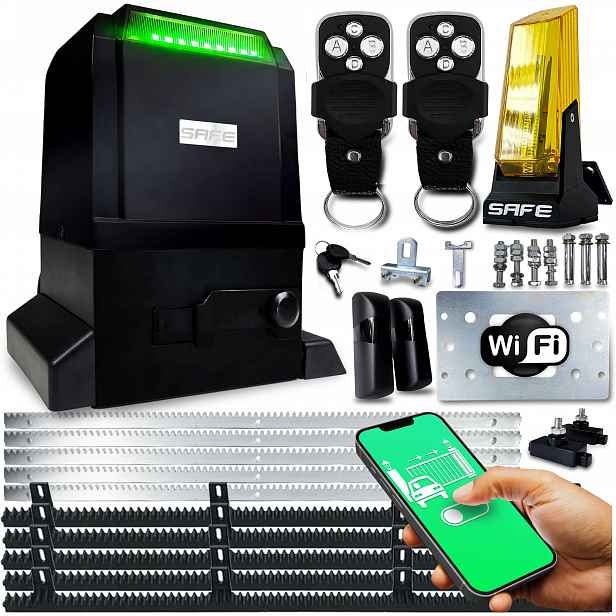Set Pohon Pro Posuvné Brány 800 kg 2 ovladače 5 X Wifi automatová lišta