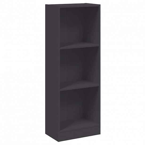 vidaXL 3patrová knihovna šedá 40 x 24 x 109 cm kompozitní dřevo
