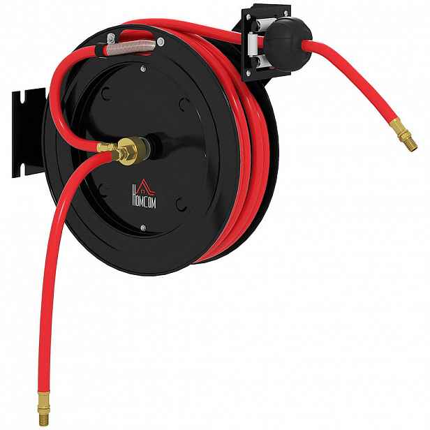 HOMCOM HADICOVÝ NAVÍJECÍ VÁLEC Automatický stlačený vzduch 15 m + 1 m s 1/4" přípojkou, tlak 20 bar