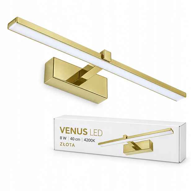 Koupelnová lampa Venus 8W 40 cm zlatá Led nad zrcadlo 4200K IP44 580lm