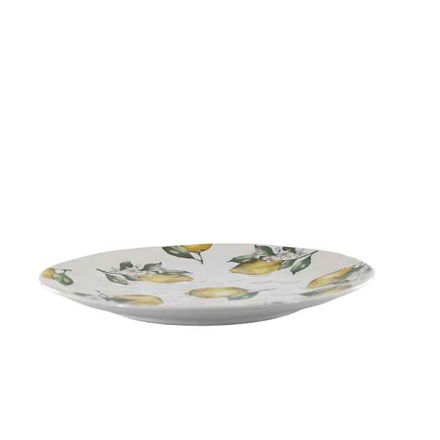 Porcelánový jídelní talíř s citróny Maison Limone Blossom - Ø 27*2,5 cm Chic Antique
