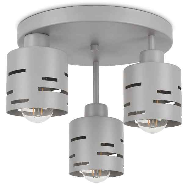 Stropní Svítidlo Lustr Stropní Svítidlo 3xE27 Šedá Cementová Urban Gray Laser Loft