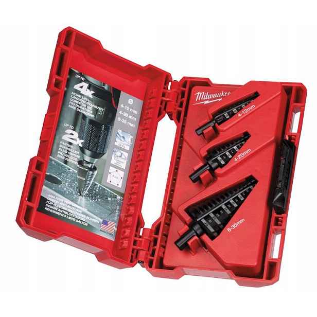 Stupňovité Vrtáky Sada 3ks (4-12 mm, 4-20 mm, 6-35 mm) 48899399