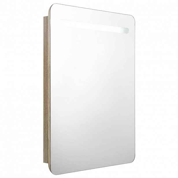 vidaXL LED koupelnová skříňka se zrcadlem dub 60 x 11 x 80 cm