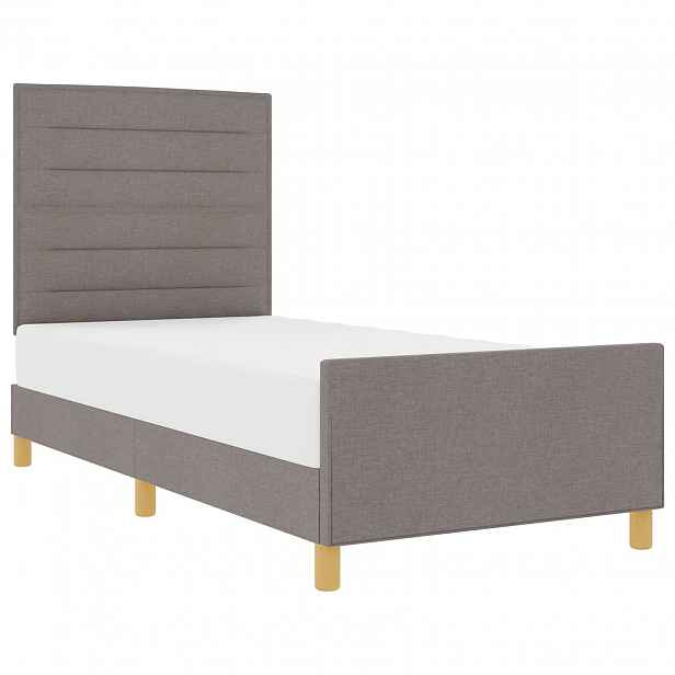 vidaXL Rám postele s čelo Taupe 90 x 190 cm textil