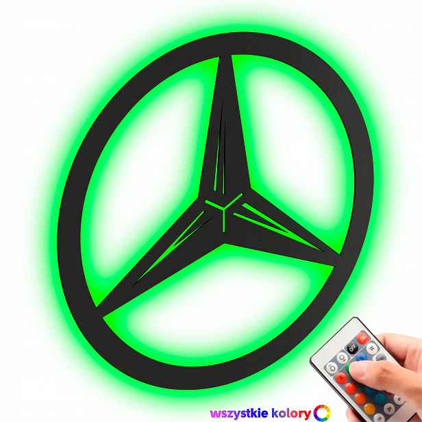 Dřevěný 3D obraz Logo Mercedes Benz Nástěnná Dekorace Noční Lampa Led