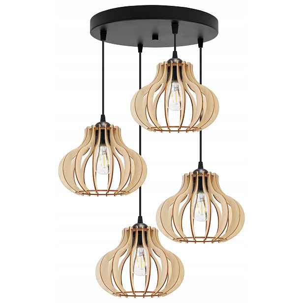 Závěsná Lampa Stropní Lustr Dřevěná Moderní Boho Do Jídelny