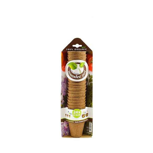 Květináč z přírodních vlákem 24 ks HGA Garden Woodee Pot 6x6 cm