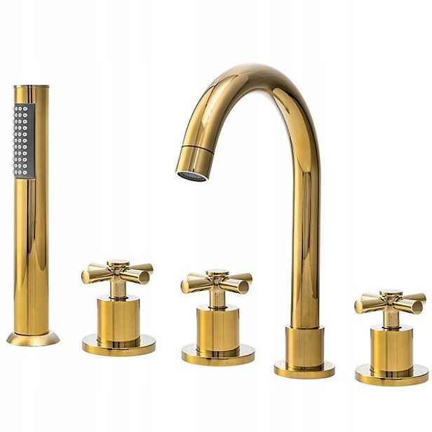Vanová Baterie Veranni 5-OTVOROVÁ Perlátor 1104 G Zlatá