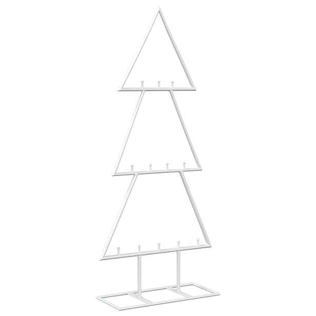 vidaXL Kovový vánoční stromek se stojanem KUOPIO 60 cm Ocel Bílá