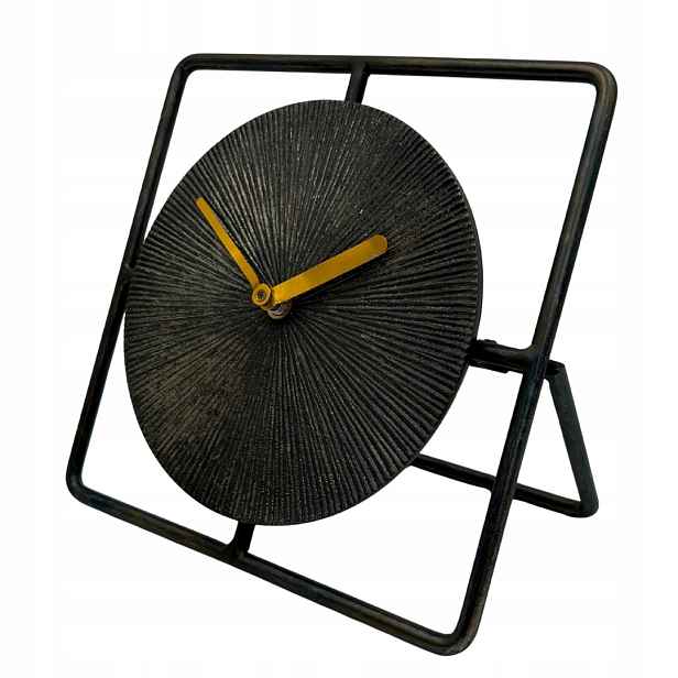 Elegantní kovový Kulatý časovač 20 cm Černo-zlatý Loft Glamour