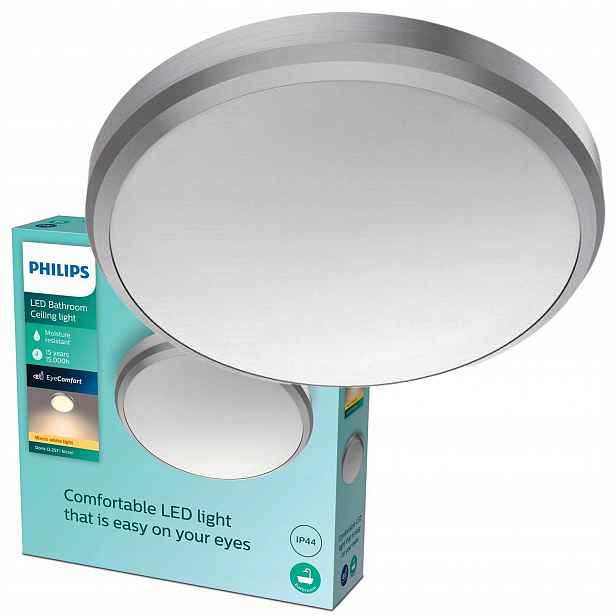 Stropní Svítidlo Stropní Svítidlo Led koupelnová 6W 600lm 2700K IP44 Nikl Philips